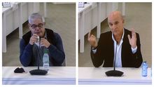 El maquinista, Francisco Jos� Garz�n Amo, y el exdirector de Seguridad en la Circulaci�n del ADIF, Andr�s Cortabitarte L�pez, en sus comparecencias en el juicio del Alvia
