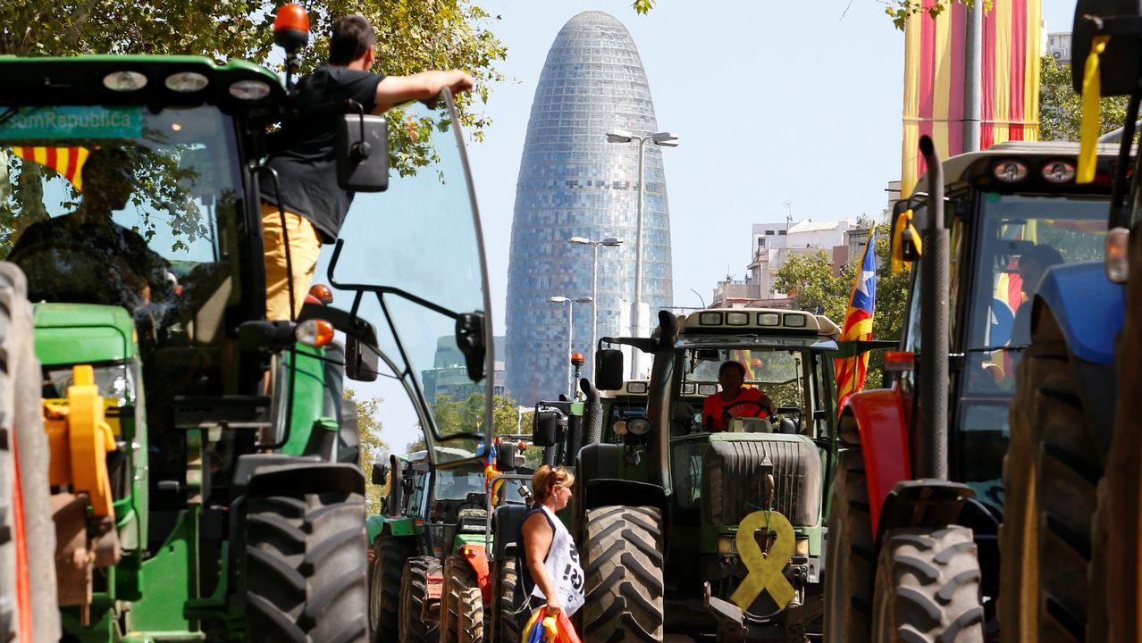 .Celebración de la Diada en las calles de Barcelona