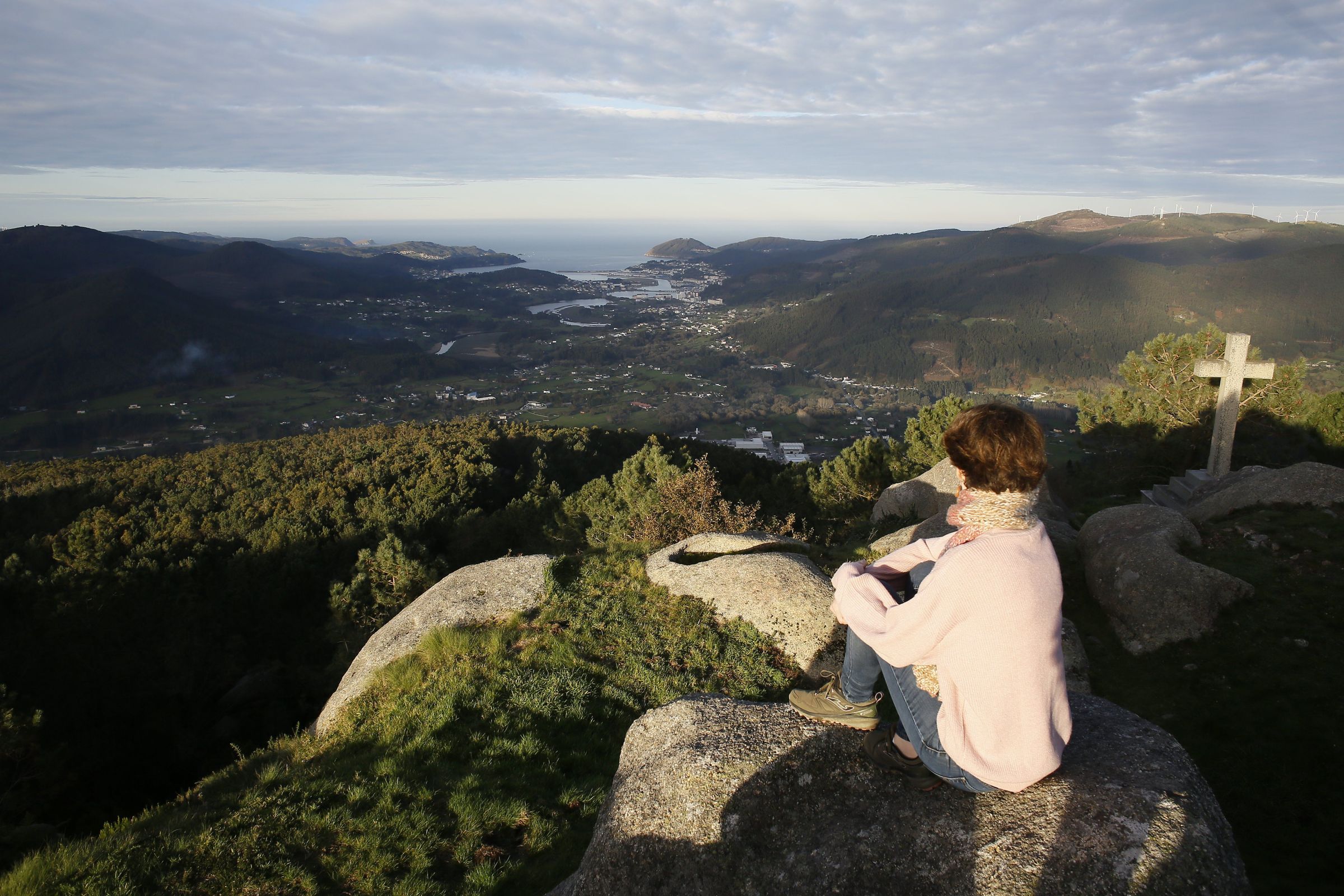 Vista da r�a de Viveiro dende o mirador de Monte Castelo. 05/12/2022
