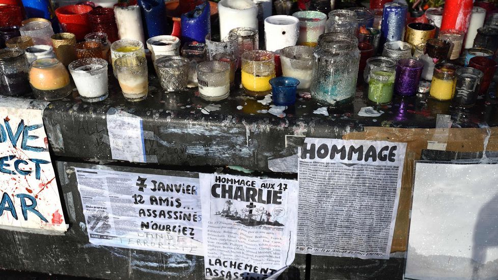 Memorial a las víctimas de los atentados de París en la plaza de la República.