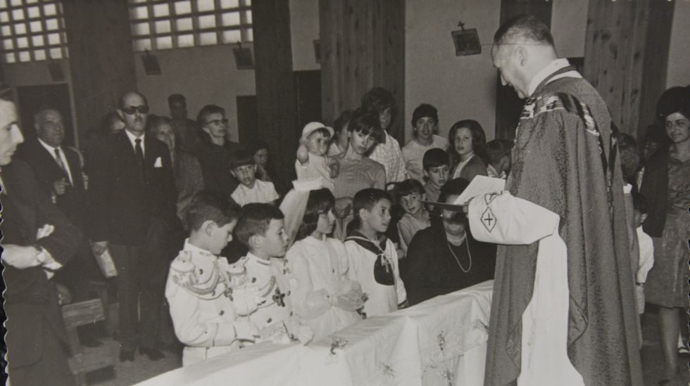 Equipo de fútbol de Santa Lucía.Fiestas de la Gaiteira (agosto de 1954)