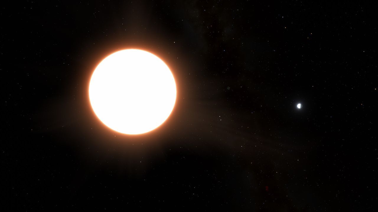 Exoplaneta LTT9779 b orbitando su estrella anfitriona