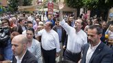 Rajoy, junto con Pedro Antonio Sánchez, a la izquierda