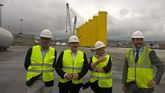 El consejero de Industria, Isaac Pola, la alcaldesa de Avilés, Mariví Monteserín, el consejero delegado del Grupo Danial Alonso, Orlando Alonso; así como el director de la Autoridad Portuaria, Rubén Marín