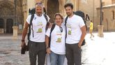 Stany Coppet, junto a su preparador físico y Javier Borgán, padre de Mario y presidente de la Fundación.