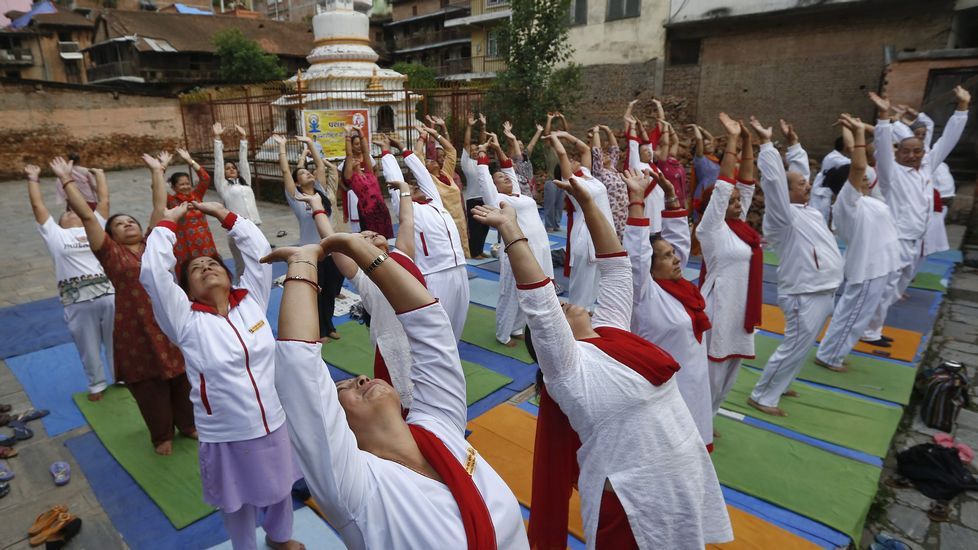Día Internacional del Yoga en Kathmandú.
