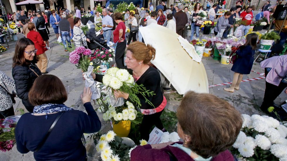 Mercado de flores para Todos los Santos