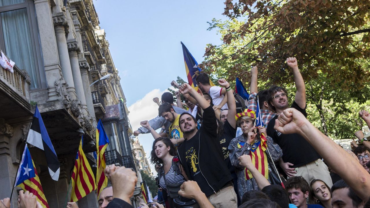 .Protesta en la Gran Vía catalana