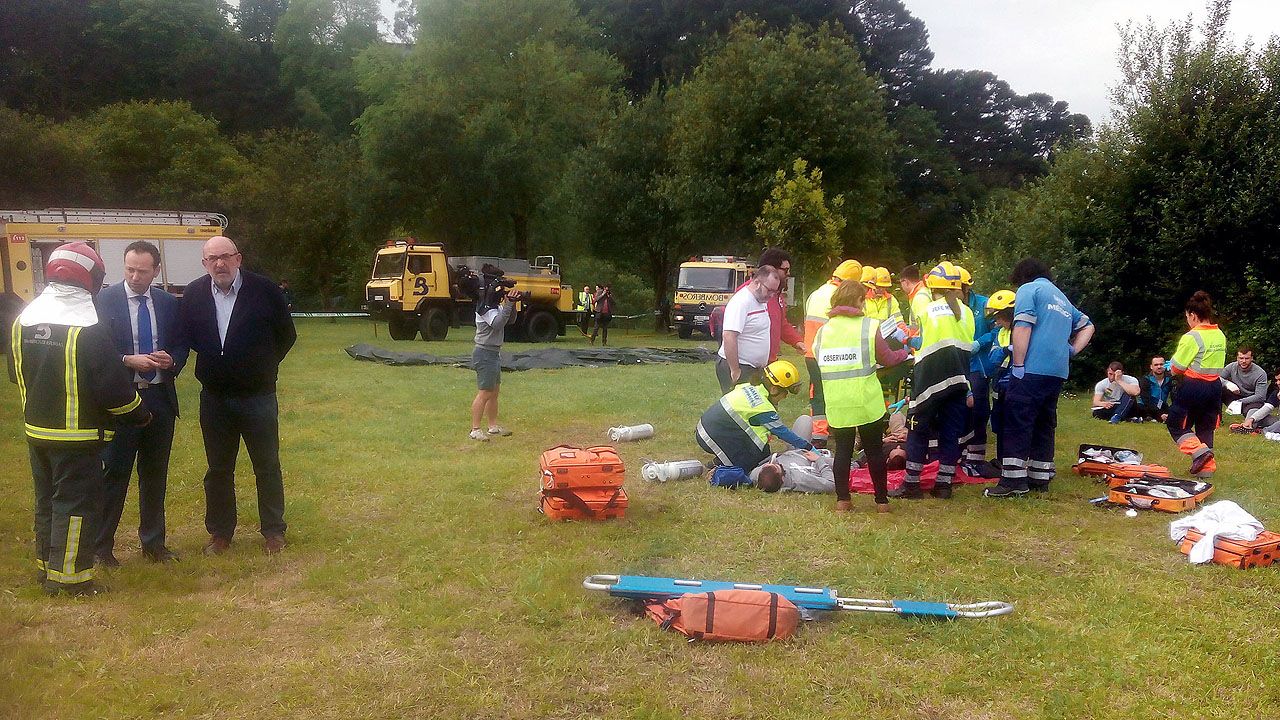 Escena de un simulacro organizado por el Servicio de Emergencias del Principado (Sepa) para mejorar su respuesta en caso de grandes accidentes