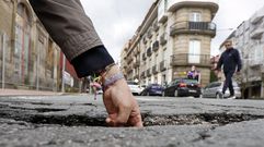 La avenida Juan Carlos I de Vilagarcía, un campo minado