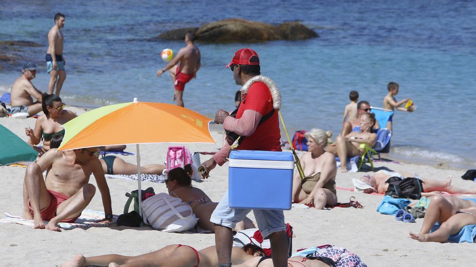 En la playa de Riazor