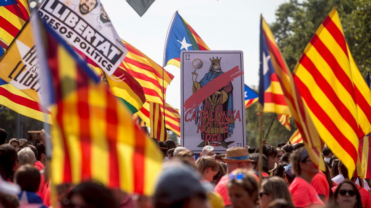 .Celebración de la Diada en las calles de Barcelona