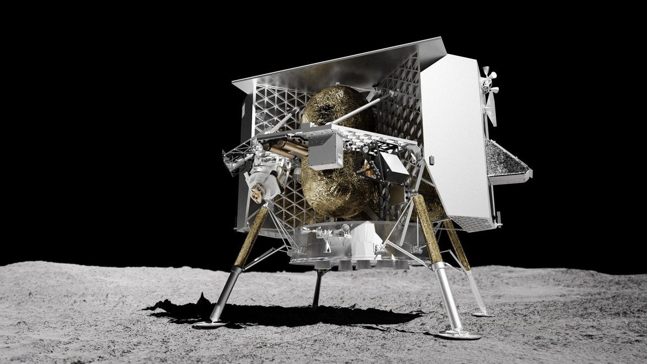 Hallan el agujero negro m�s antiguo jam�s observado.Representaci�n del m�dulo lunar Peregrine sobre la superficie lunar, desarrollado por la empresa privada Astrobotic