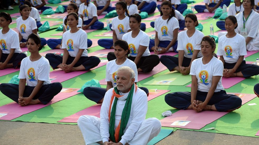 Día Internacional del Yoga en Nueva Delhi.