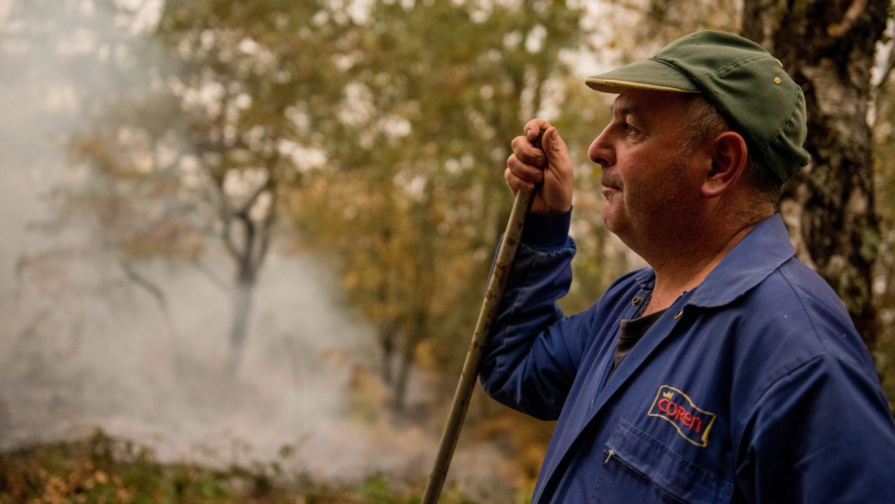 Incendio en el concello de Parada de Sil. Las llamas afectaron a diferentes puntos