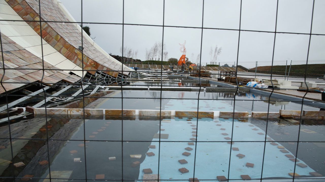.Inundaciones en la obras del Gaiás, en Santiago