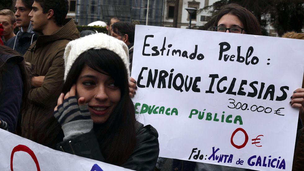 Manifestación de estudiantes en A Coruña