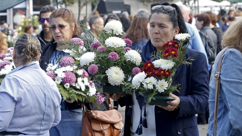 Mercado de flores para Todos los Santos