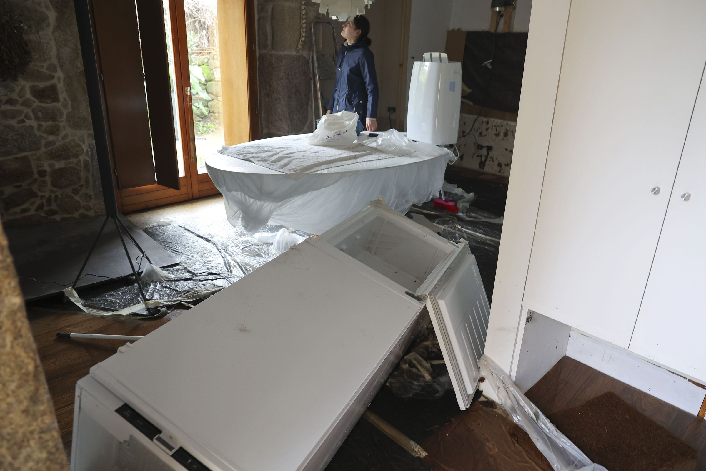 Casa de turismo rural en Lamas, Padr�n, inundada polos efectos da treboada Herminia. 27/01/2025