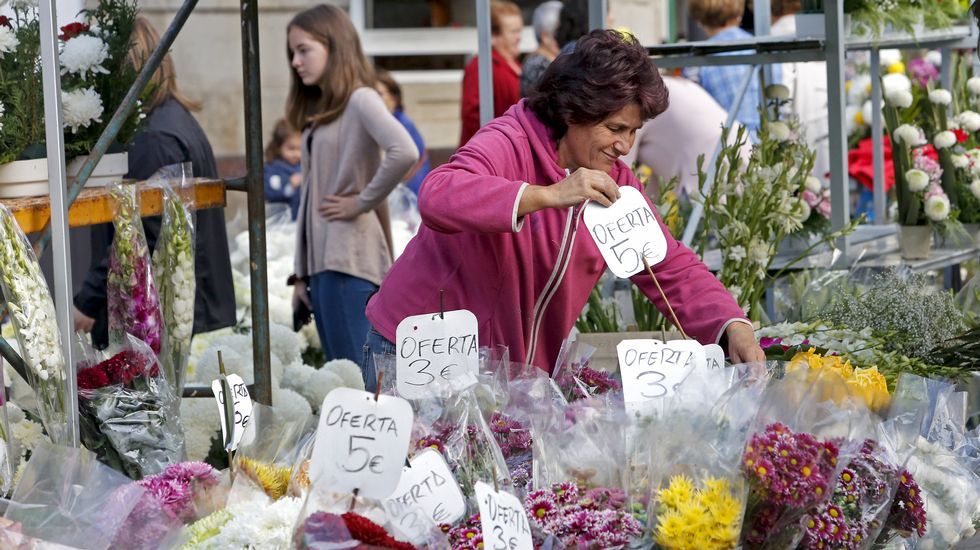 Mercado de flores para Todos los Santos