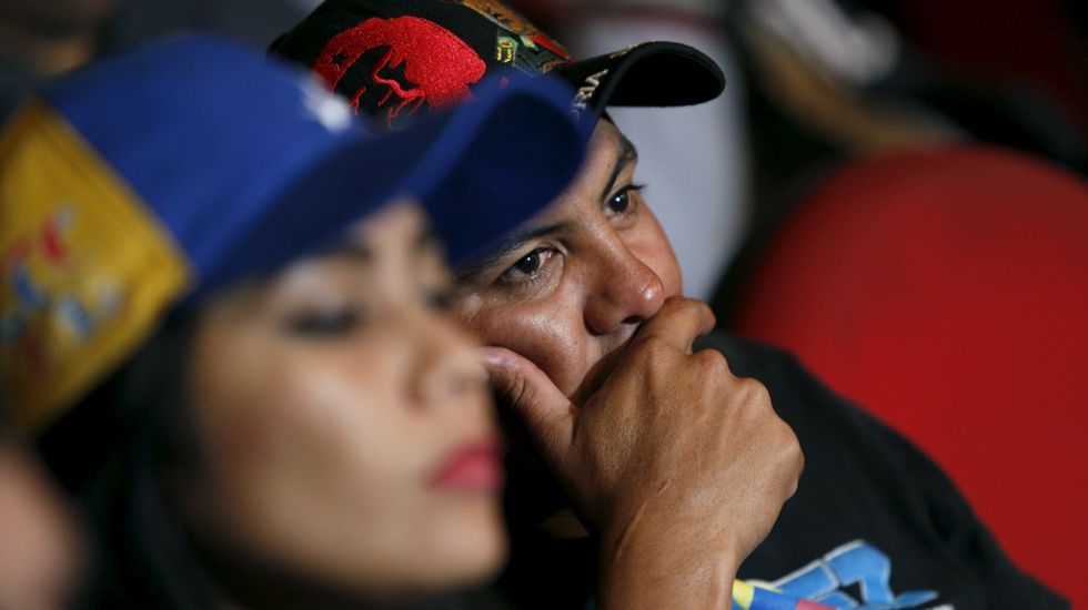 Tristeza entre los seguidores del chavismo.
