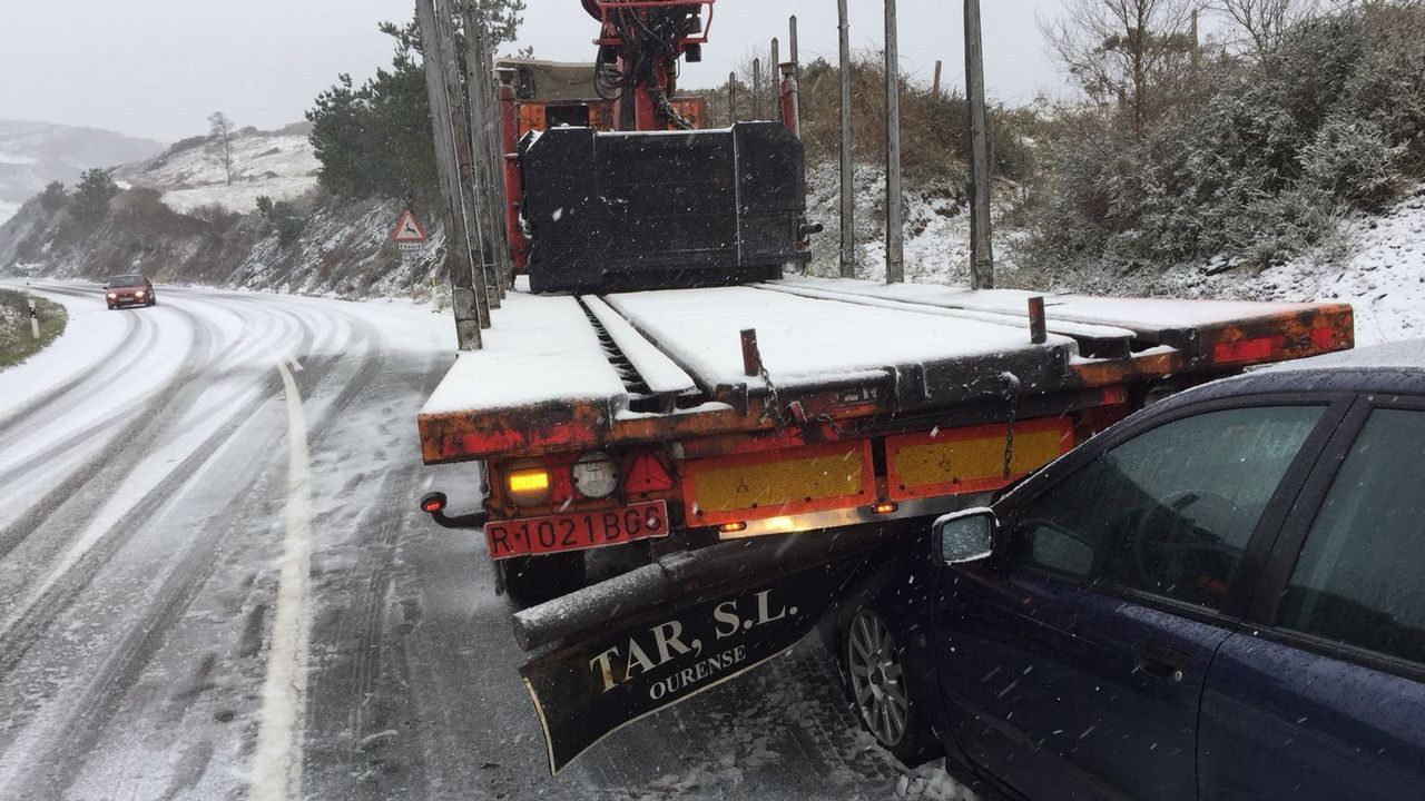 Accidente por la nieve en monte Caxado, As Pontes