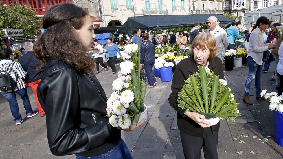 Mercado de flores para Todos los Santos