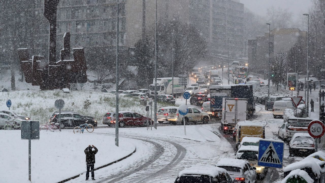 Tempral de nieve en San Sebastián