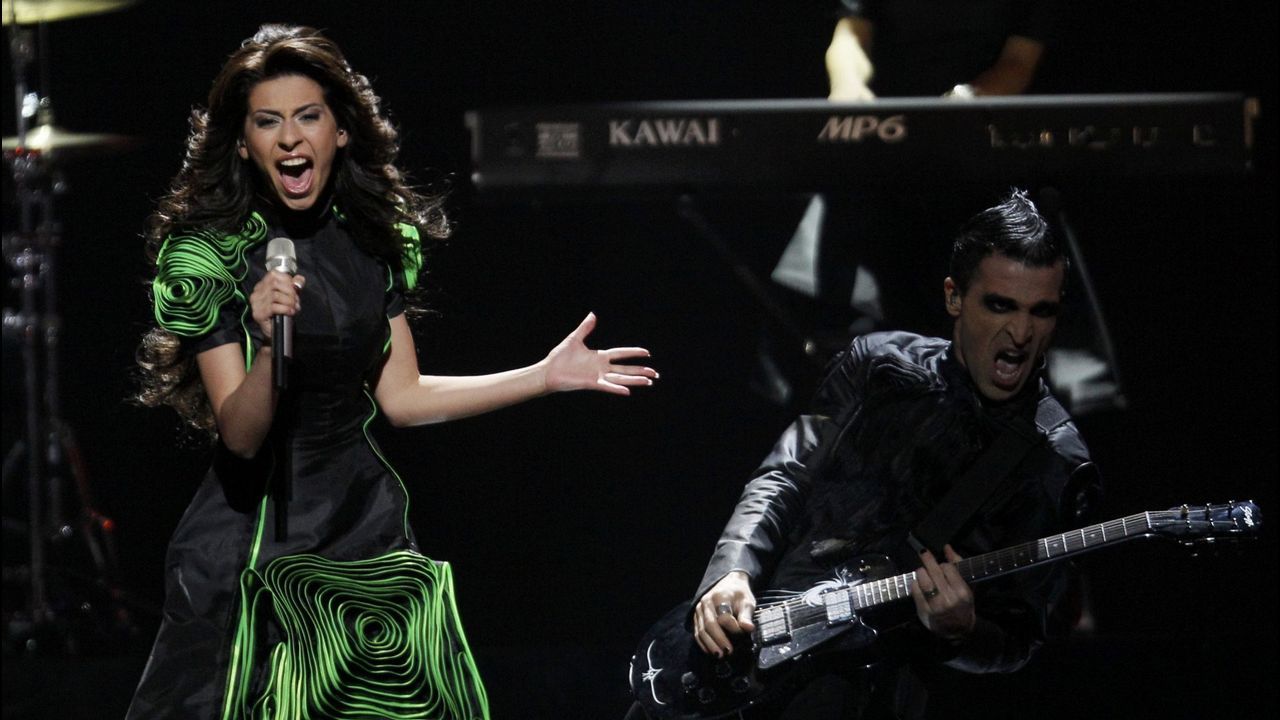 Eldrine acudió a Eurovisión representando a Georgia con un vestido complicado
