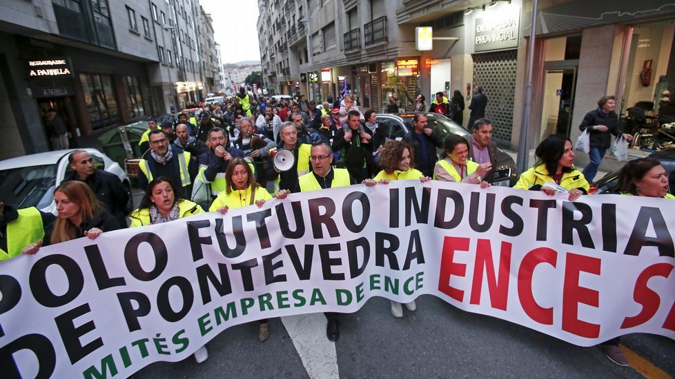 Manifestación de trabajadores de Ence