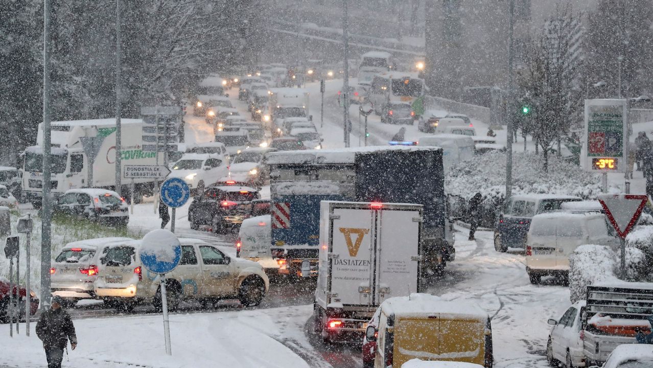 Tempral de nieve en San Sebastián