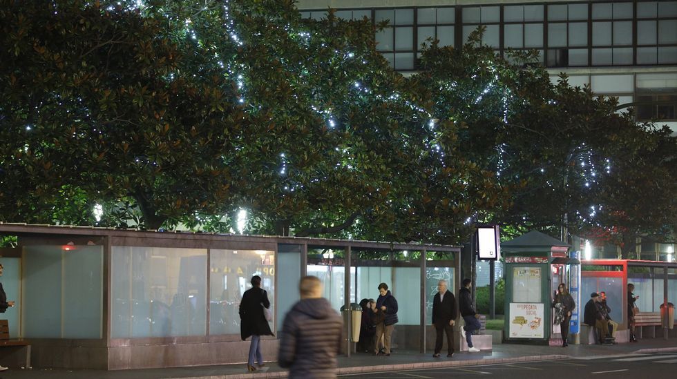 Alumbrado navideño en A Coruña. Plaza de Pontevedra