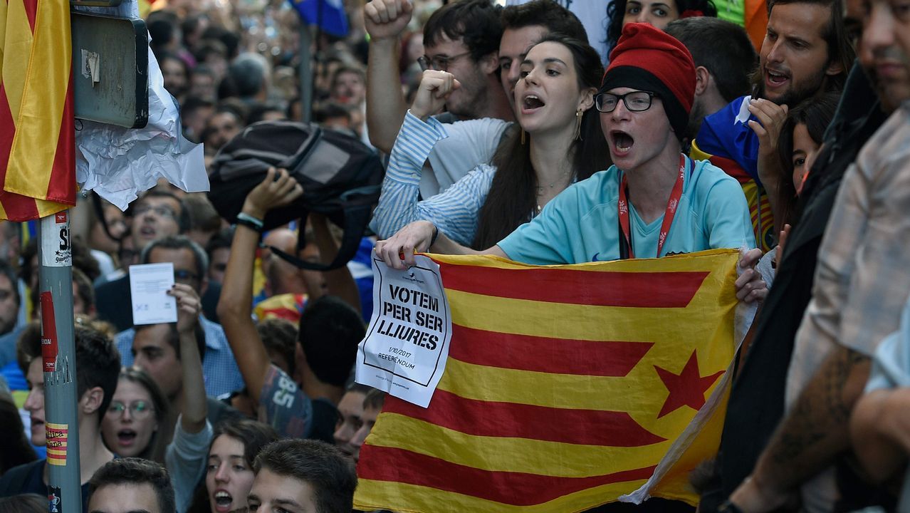 .Protestas en las calles de Barcelona