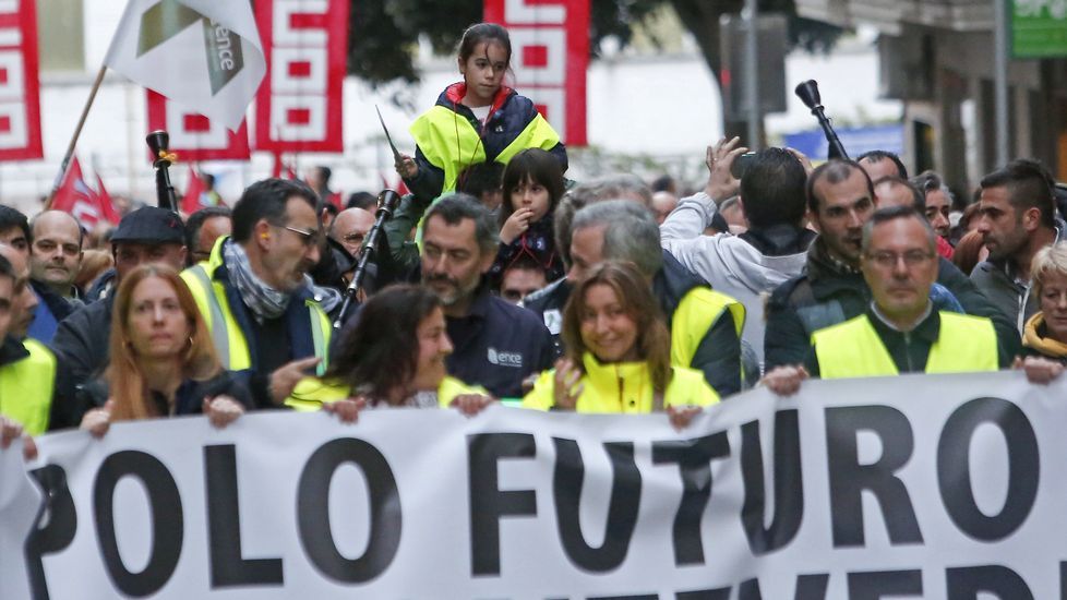 Manifestación de trabajadores de Ence