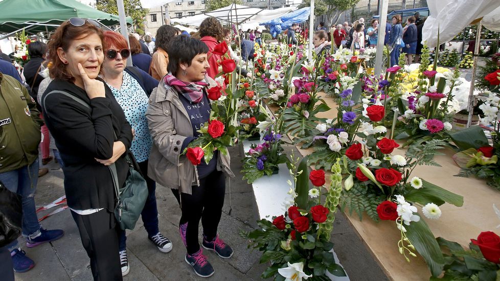 Mercado de flores para Todos los Santos