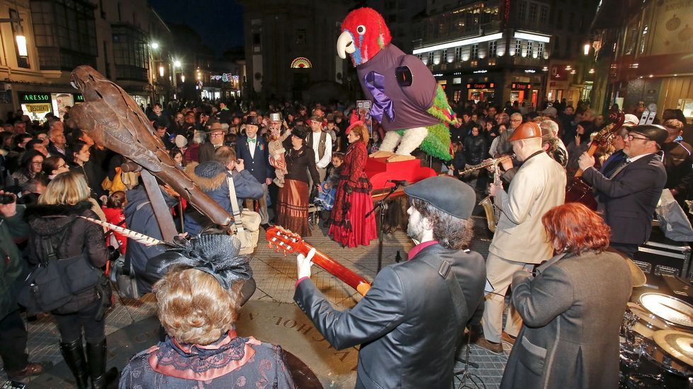 Carnaval de Pontevedra. Presentación del loro Ravachol