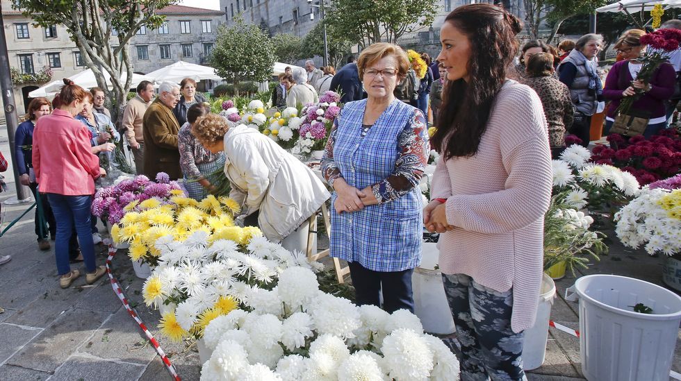 Mercado de flores para Todos los Santos