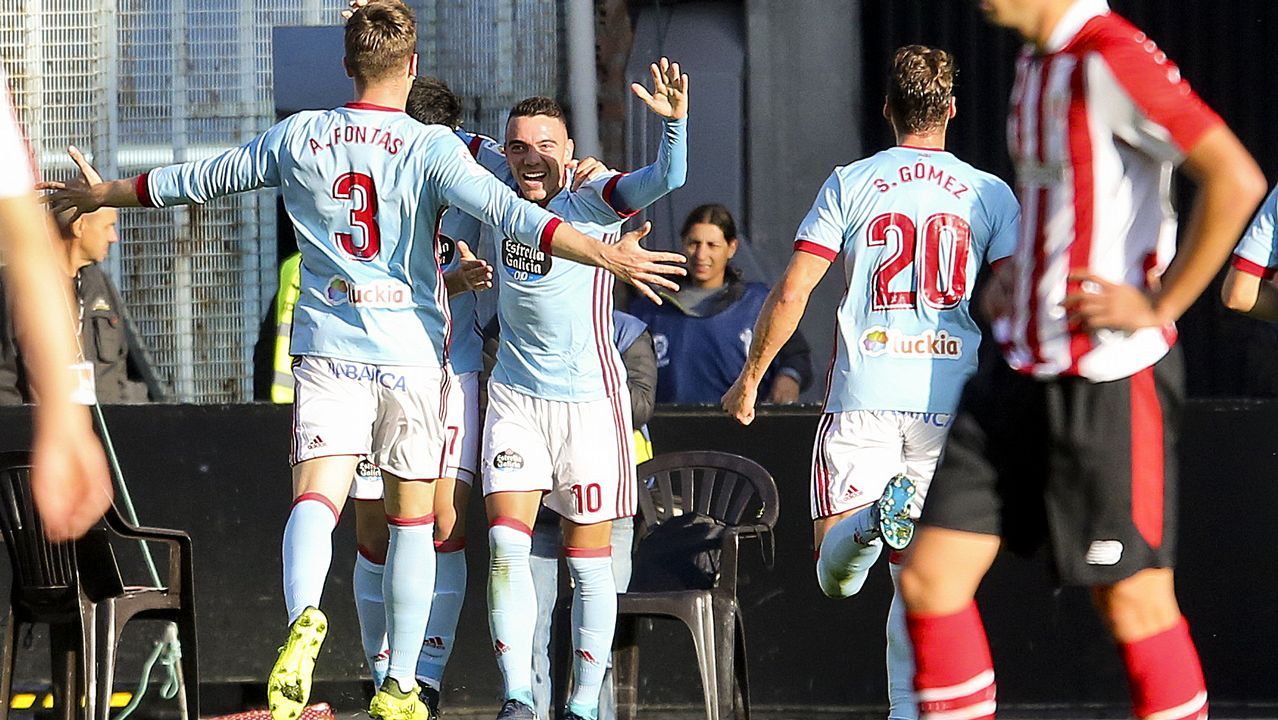 Uno de sus goles frente al Athletic Club el domingo