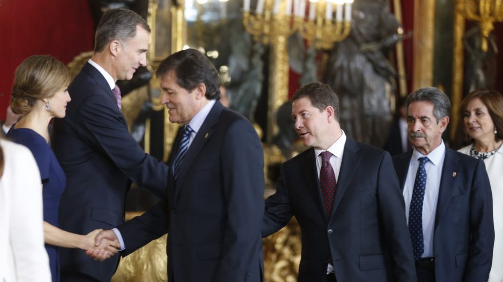 Los presidentes de Asturias, Javier Fernández, Castilla La Mancha, García Page y de Cantabria, Miguel Ángel Revilla.