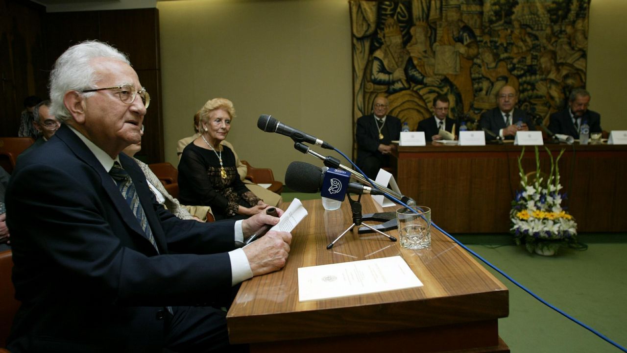 Tavani, en maio do 2004, durante a lectura do seu discurso como académico de honra da RAG