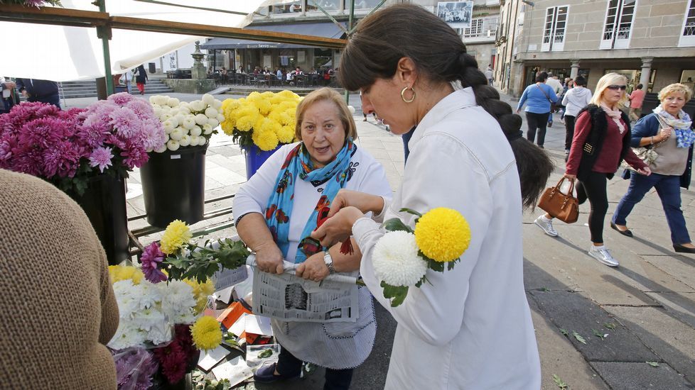 Mercado de flores para Todos los Santos