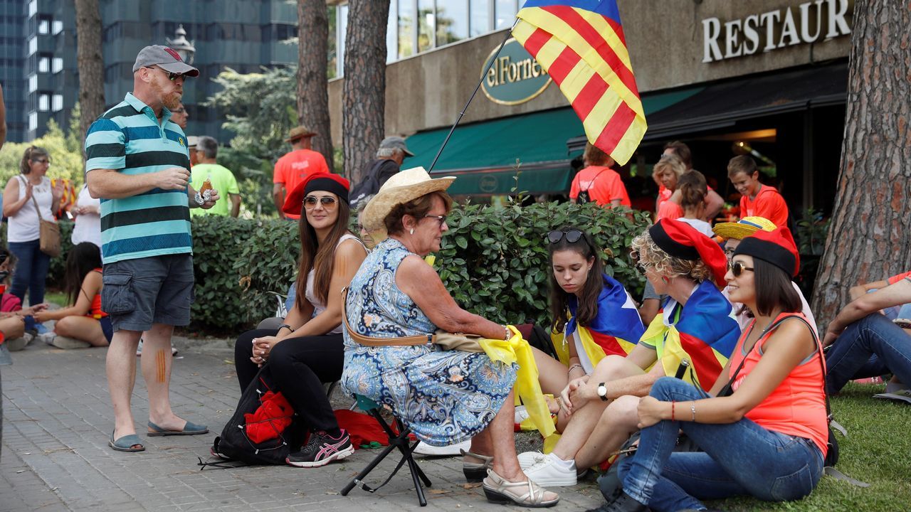 .Celebración de la Diada en las calles de Barcelona