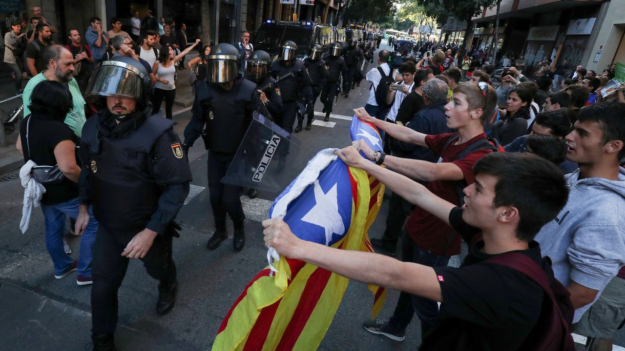 .Protestas en las calles de Barcelona