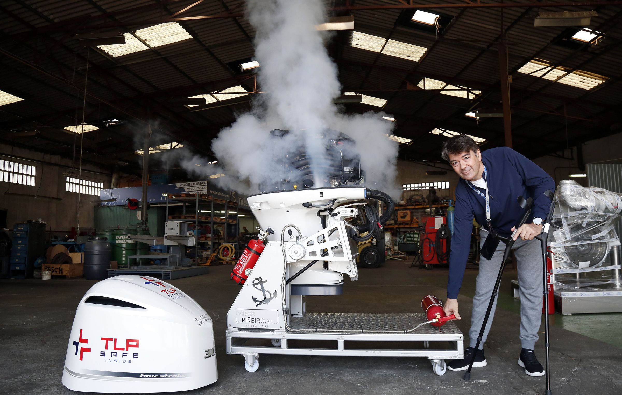 Dani Pi�eiro patentou un sistema para sofocar lumes ao instante en motores. 19/05/2023