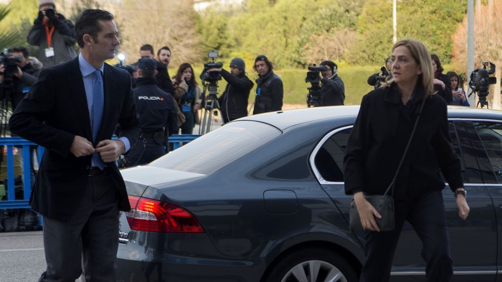 La infanta Cristina e Iñaki Urdangarin, a su llegada a la sede judicial de Palma