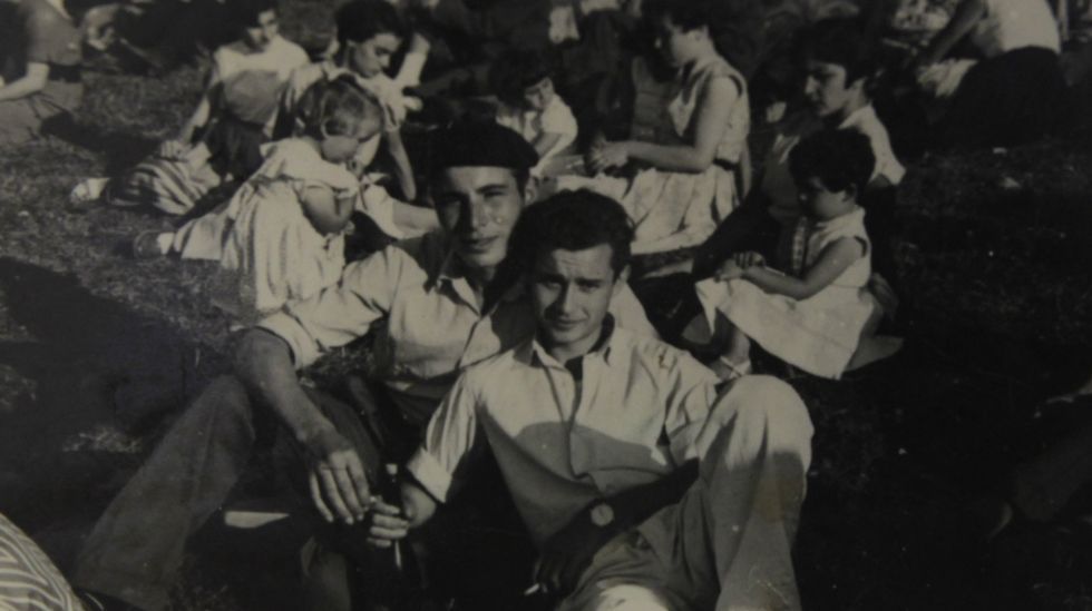 Equipo de fútbol de Santa Lucía.Fiestas de la Gaiteira (agosto de 1954)