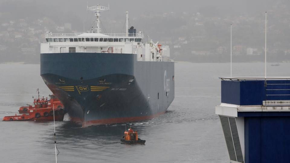 mercante.El mercante «Baltic Breeze», esta mañana tras la colisión de esta madrugada