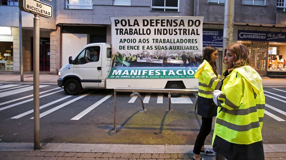 Manifestación de trabajadores de Ence