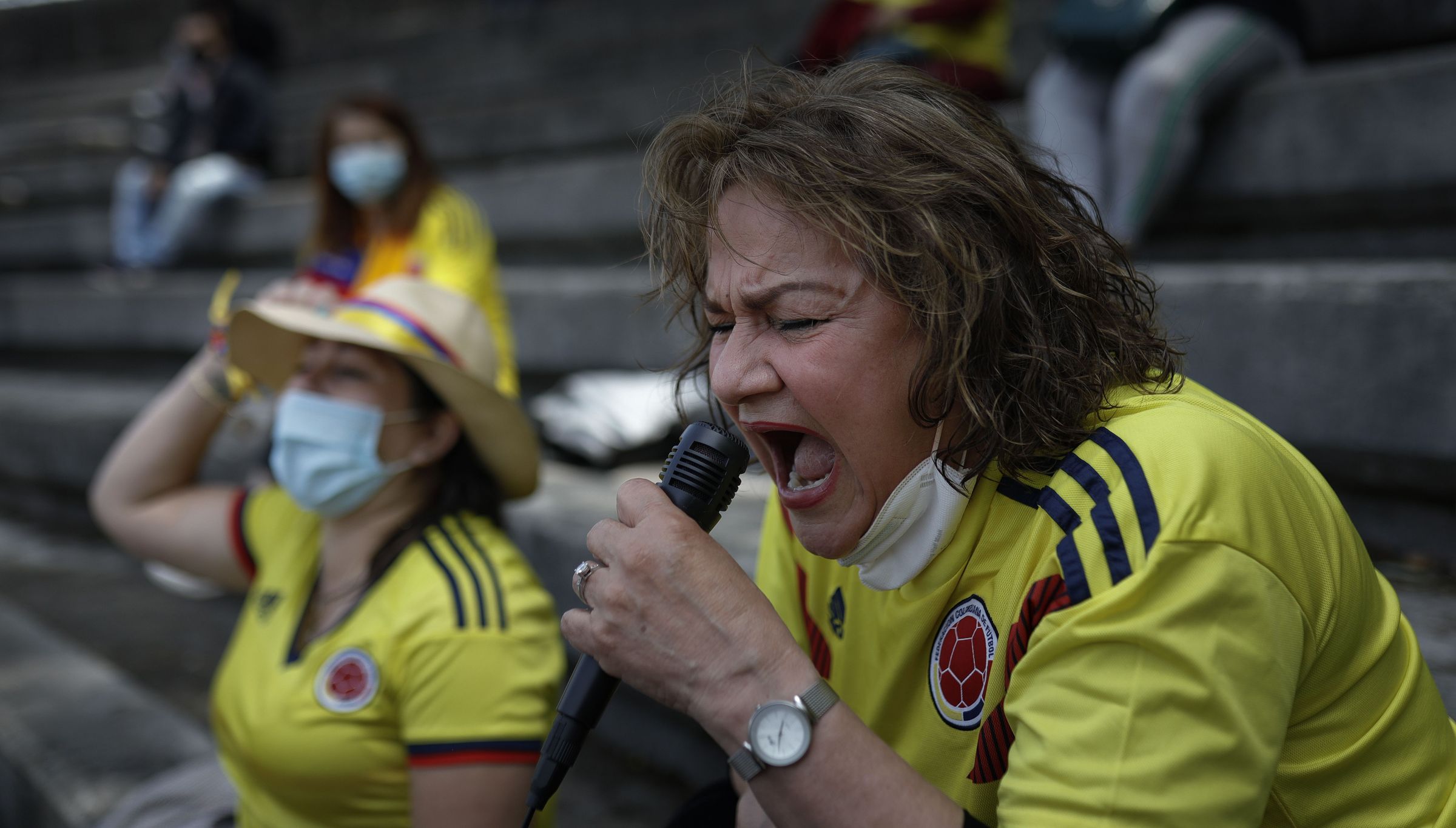 Concentraci�n pac�fica de colombianos en A Coru�a. 23/05/2021