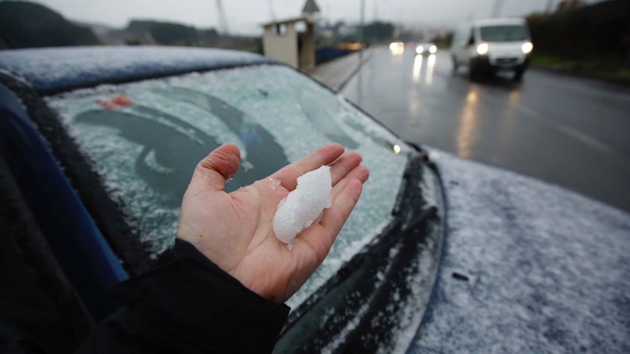 Nieve en Pastoriza, muy cerca de A Coruña